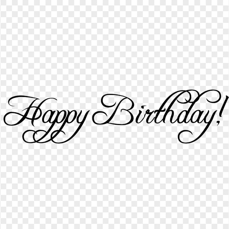 HD Black Happy Birthday Calligraphy Text Transparent PNG | Citypng