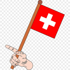 Cartoon Hand With Switzerland Swiss Flag HD PNG
