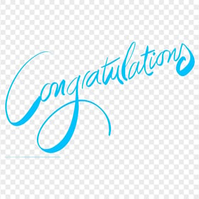 Transparent Congratulations Blue Text Word Calligraphy