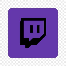 HD Twitch Purple & Black Square Icon Transparent Background PNG