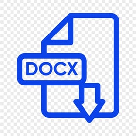 Docx File Download Blue Icon FREE PNG