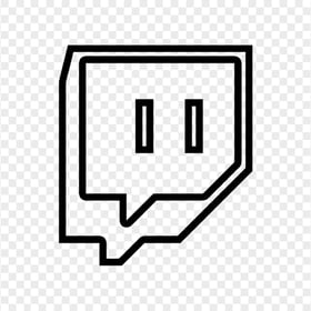 HD Twitch Black Outline Icon Symbol Transparent PNG