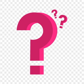 Vector 3D Pink Question Marks Icon PNG