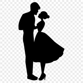 Man And Woman Couple In love Black Silhouette PNG