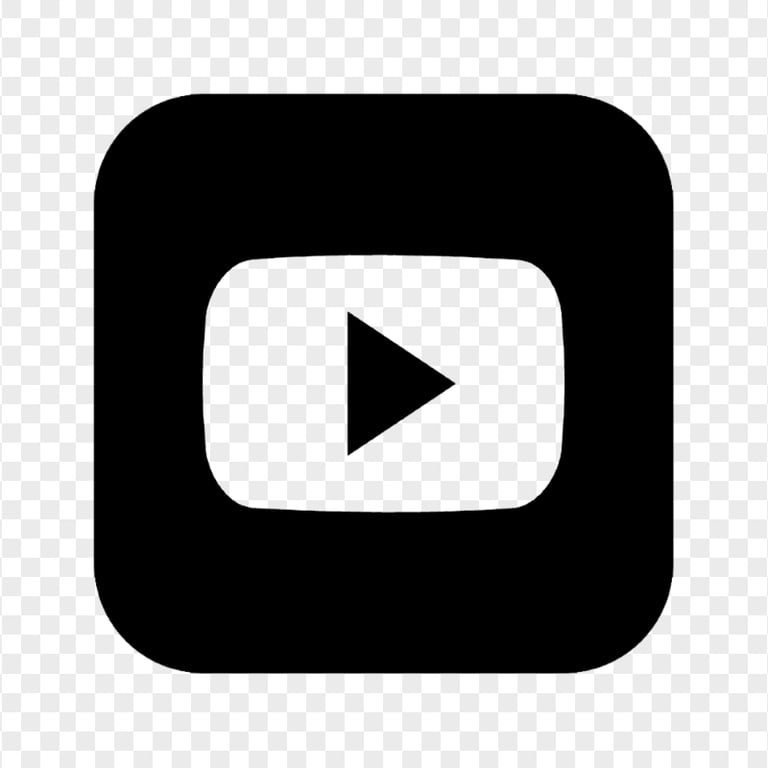 HD Black Square Contains Outline Youtube YT Sign Symbol PNG