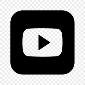 HD Black Square Contains Outline Youtube YT Sign Symbol PNG