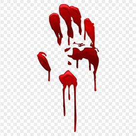 HD Realistic Bloody Blood Hand Print Vector PNG