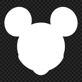 PNG Mickey Mouse Face Head White Silhouette