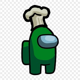 HD Green Among Us Crewmate Character With Chef Hat PNG