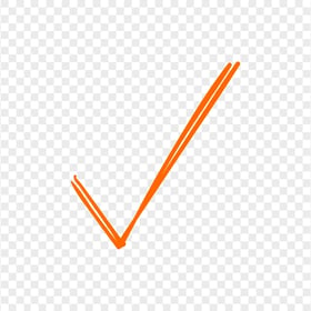 HD Hand Drawn Sketch Orange Tick Mark Icon Symbol Sign PNG
