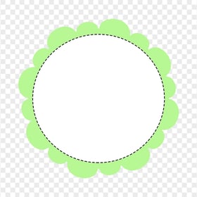 HD PNG Green & White Wavy Floral Circle Border