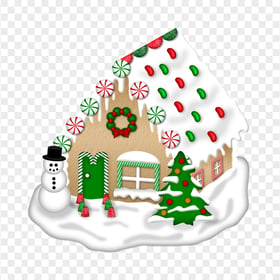 Illustration Snowy Winter House Christmas Period PNG