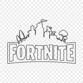 HD Black Outline Fortnite Logo Silhouette PNG