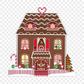 Christmas Cartoon Clipart Decorated House PNG