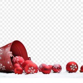 Download HD Christmas Snow And Red Baubles PNG