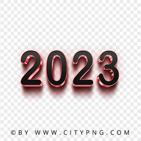 3D Pink & Black 2023 Text Logo PNG