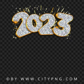 Gold 2023 Sparkling Design FREE PNG