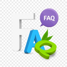 HD 3D FAQ Word Transparent Background