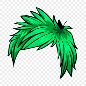 HD Green Anime Hair Transparent Background