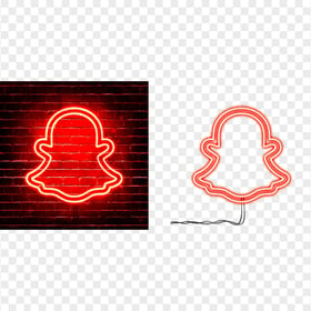 HD Snapchat Red Neon Glowing Logo PNG