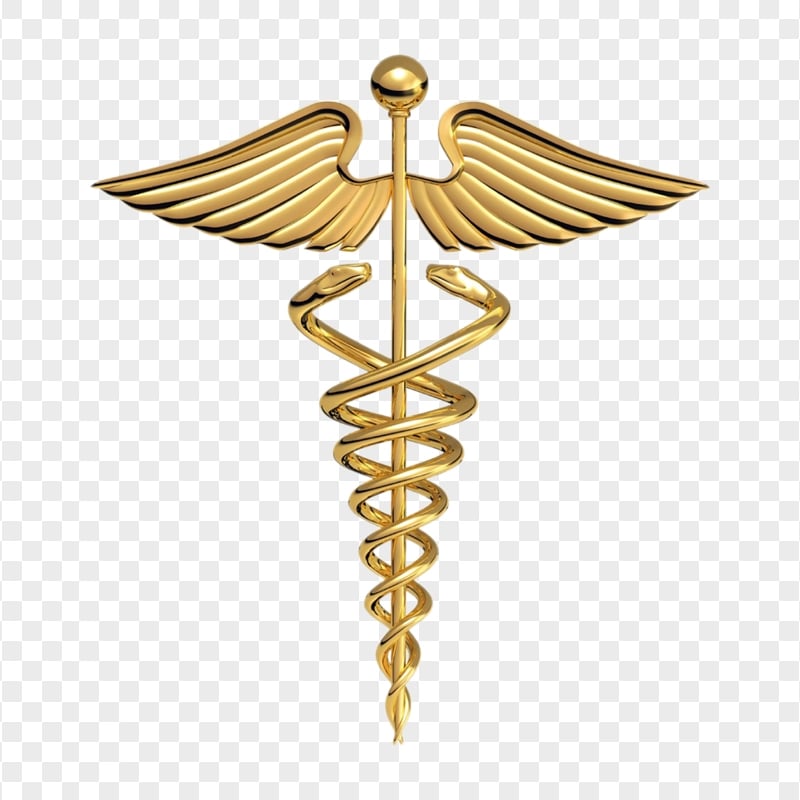 HD Caduceus Gold Medical Symbol PNG Citypng