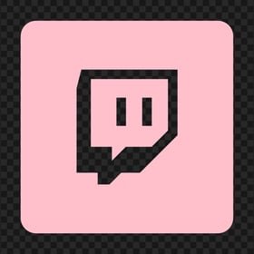 HD Light Pink Twitch TV Square Outline Icon Transparent Background PNG