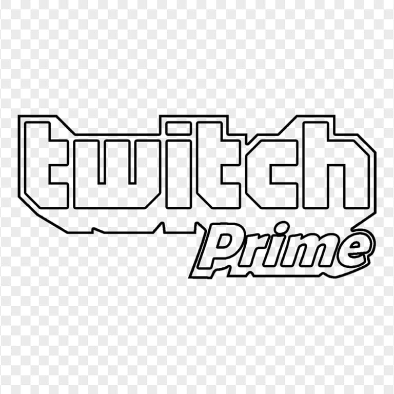 HD Twitch Prime Black Outline Logo PNG