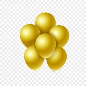 HD Group Of Gold Balloons PNG