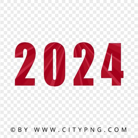 2024 Red Text New Year HD PNG