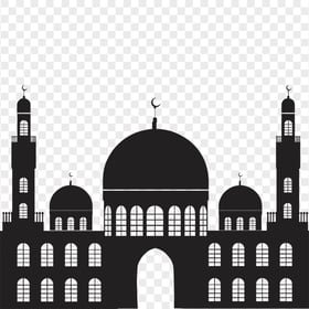 Vector Islamic Mosque Masjid Black Silhouette