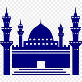 Islamic Blue Silhouette Masjid Mosque Vector