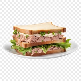 HD Toasted Tuna Sandwich With Mayo Green Lettuce PNG