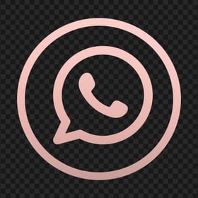 HD Rose Gold Outline Whatsapp Wa Watsup Round Circle Logo Icon PNG