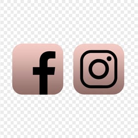 HD Facebook Instagram Rose Gold & Black Logos Icons PNG