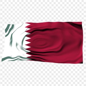 Waving Qatar Flag Illustration Download PNG