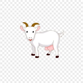 HD White Cartoon Cute Goat PNG
