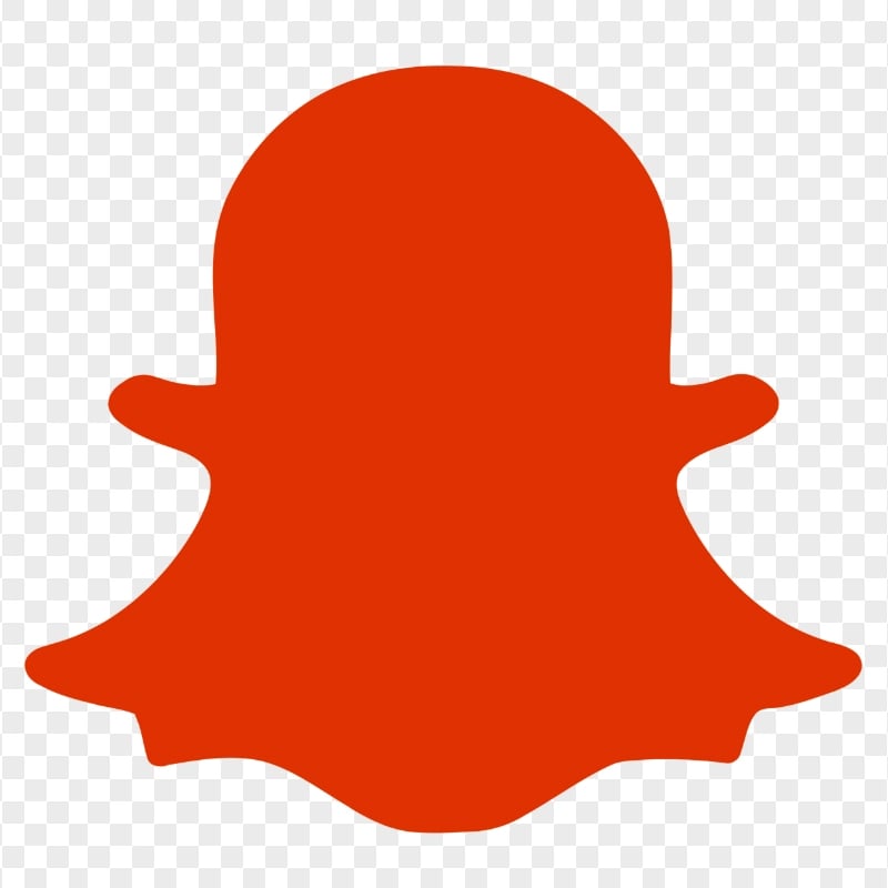 HD Red Snapchat Ghost Silhouette Logo Icon PNG Image