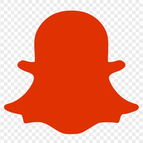 HD Red Snapchat Ghost Silhouette Logo Icon PNG Image