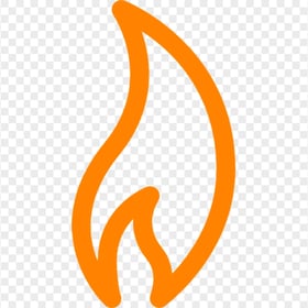 Orange Outline Flame Fire Icon PNG