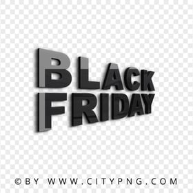 Black Friday 3D Text Lettering HD Transparent PNG