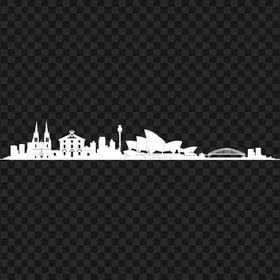 FREE Sydney City White Silhouette PNG