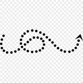Curved Dotted Arrow Line Art Point Up