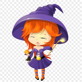 HD Beautiful Halloween Chibi Witch Illustration Cartoon PNG