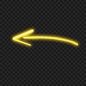 HD Curved Yellow Neon Arrow Pointing Left PNG