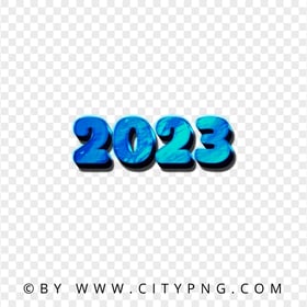 2023 Blue 3D Text Numebrs FREE PNG