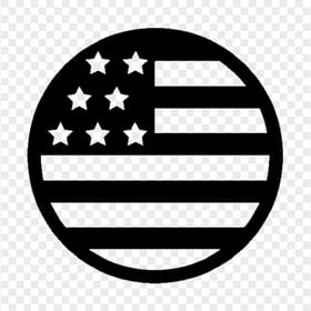 FREE American USA  Round Black Flag Icon PNG