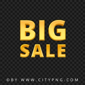 Big Sale Gold Sign Words Text Logo HD PNG