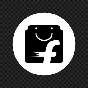 Flipkart Round Black & White Logo Icon PNG