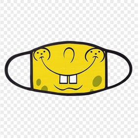 HD Cartoon SPongebob Mouth Face Mask Smiling Character PNG