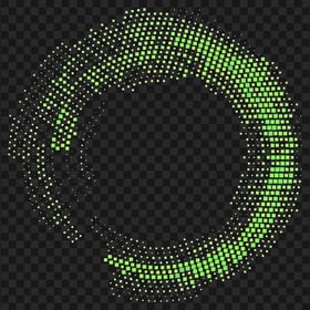 Green Spotted Halftone Circle Abstract PNG